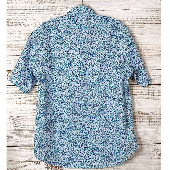 Tailorbyrd Collection Men's Geometric Print Button Down Shirt Blue Size Medium - Picture 8 of 11